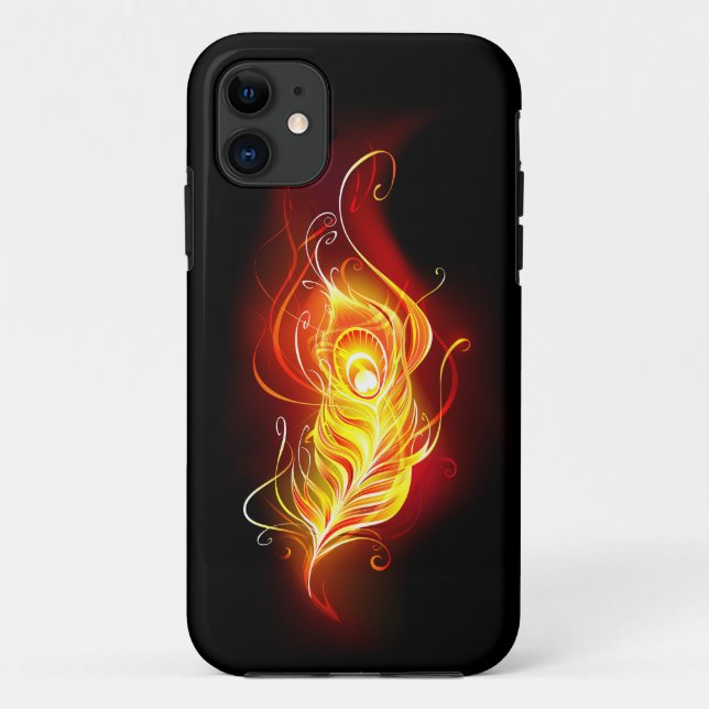 Fire Peacock Feather Case-Mate iPhone Case (Back)