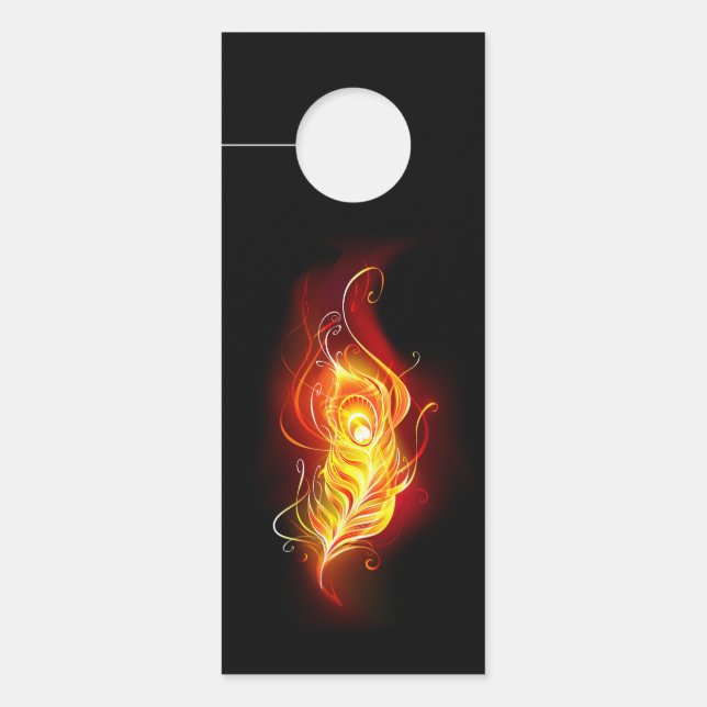 Fire Peacock Feather Door Hanger (Front)