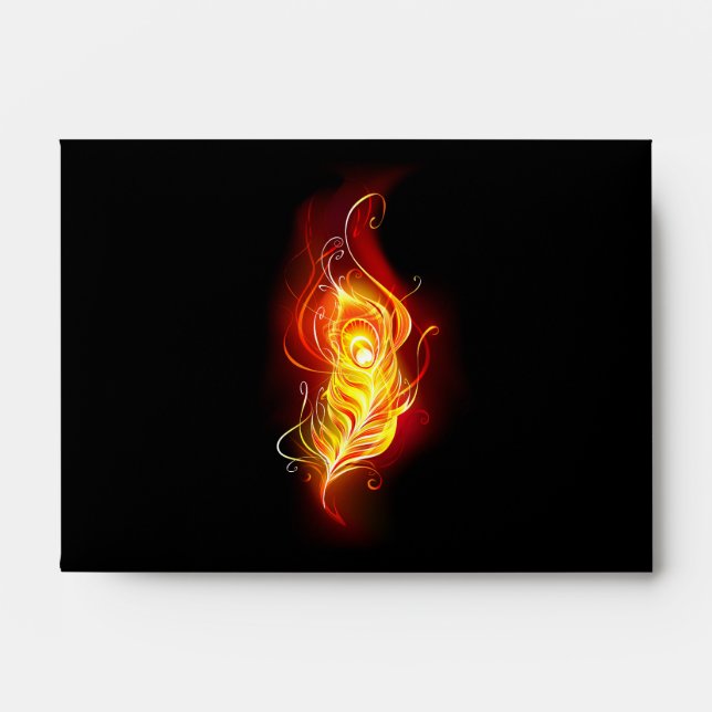 Fire Peacock Feather Envelope (Front)