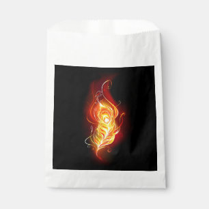 Fire Peacock Feather Favour Bag