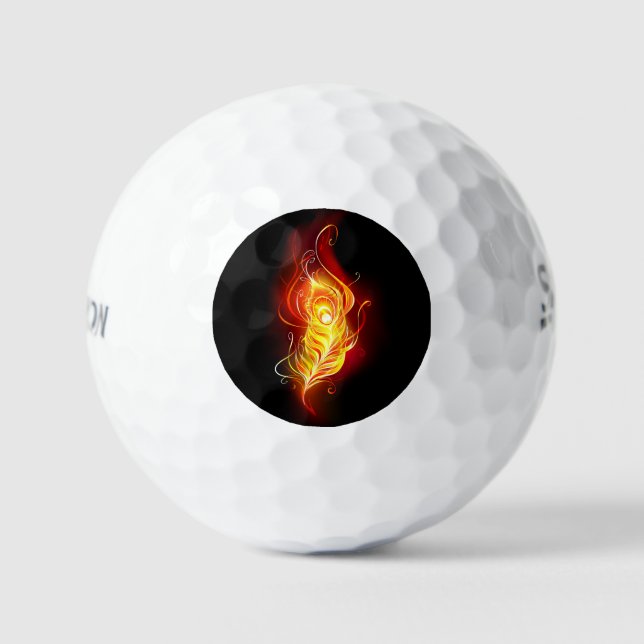 Fire Peacock Feather Golf Balls (Front)