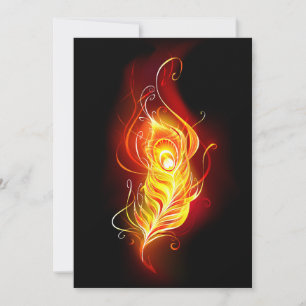 Fire Peacock Feather Invitation
