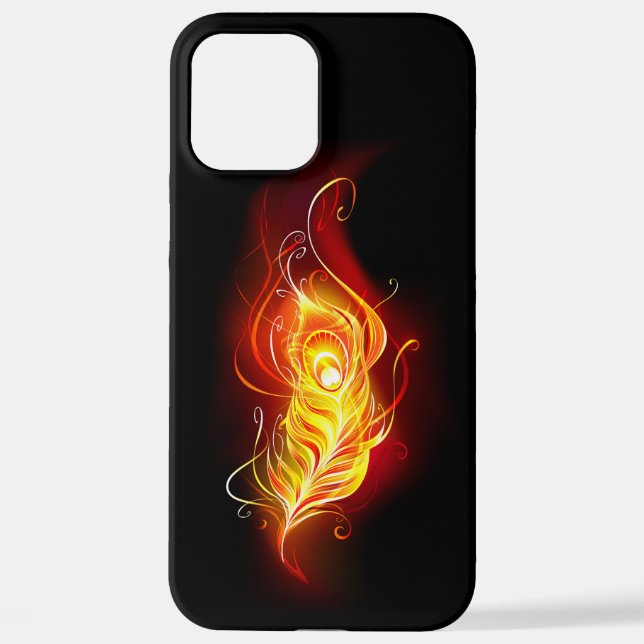 Fire Peacock Feather iPhone Case (Back)