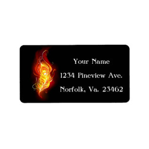 Fire Peacock Feather Label