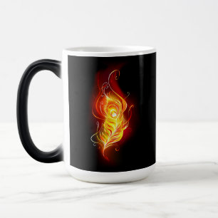 Fire Peacock Feather Magic Mug