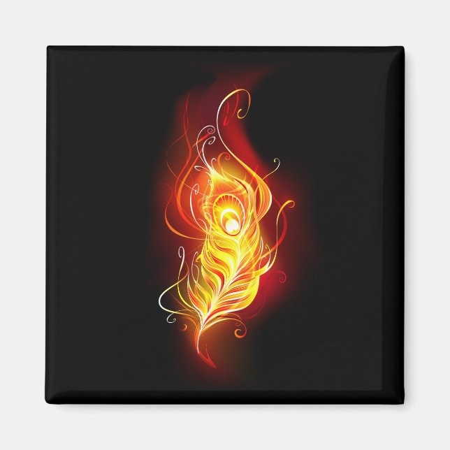 Fire Peacock Feather Magnet (Front)