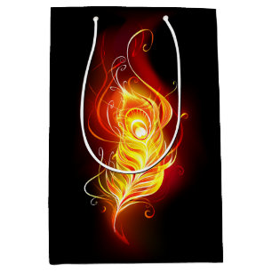 Fire Peacock Feather Medium Gift Bag