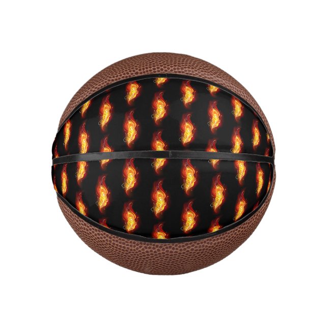 Fire Peacock Feather Mini Basketball (Front)