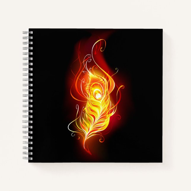 Fire Peacock Feather Notebook (Front)