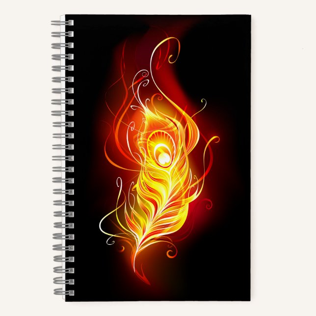 Fire Peacock Feather Notebook (Front)