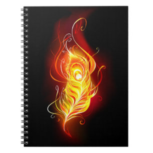 Fire Peacock Feather Notebook