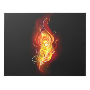 Fire Peacock Feather Notepad