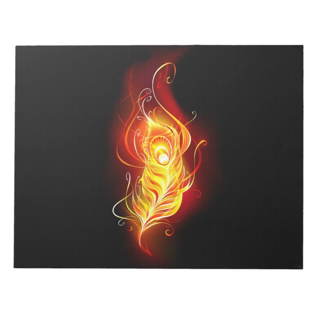 Fire Peacock Feather Notepad (Front)