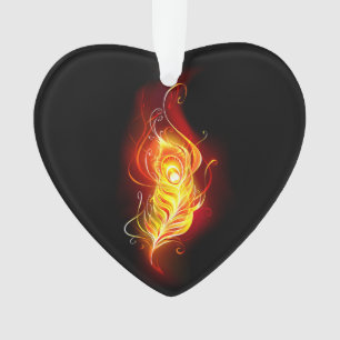 Fire Peacock Feather Ornament