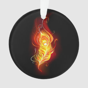Fire Peacock Feather Ornament