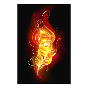 Fire Peacock Feather Photo Print
