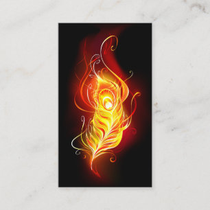 Fire Peacock Feather Place Card