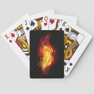 Fire Peacock Feather Playing Cards