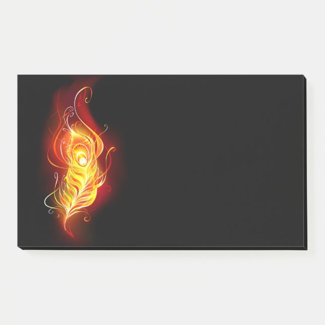 Fire Peacock Feather Post-it Notes (Front)