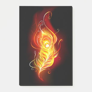Fire Peacock Feather Post-it Notes