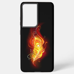 Fire Peacock Feather Samsung Galaxy Case