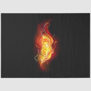 Fire Peacock Feather Tissue Paper