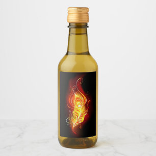 Fire Peacock Feather Wine Label