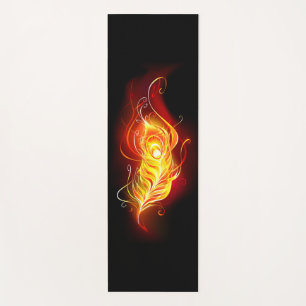 Fire Peacock Feather Yoga Mat