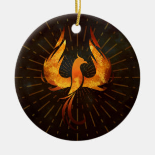 Fire Phoenix Bird Ceramic Tree Decoration