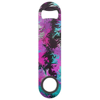 Fire Pink and Blue Stainless Steel Bottle Opener