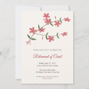 Fire Pink Retirement Party Invitation