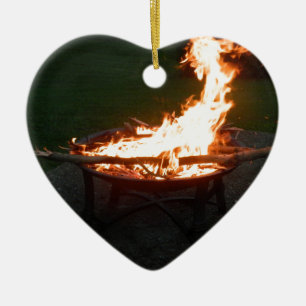 Fire pit bonfire image ceramic ornament