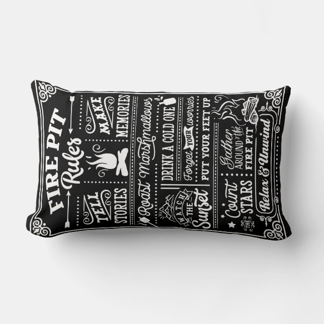 Fire Pit Rules - beige Lumbar Cushion (Front)