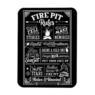 Fire Pit Rules - beige Magnet