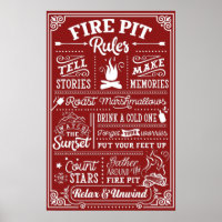 Fire Pit Rules List Custom Background Poster