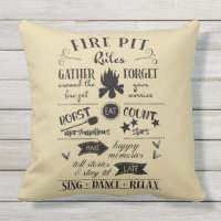 Fire Pit Rules Navy Sand Personalised Outdoor