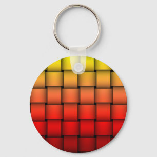 Fire Plaid Happy Birthday Key Ring