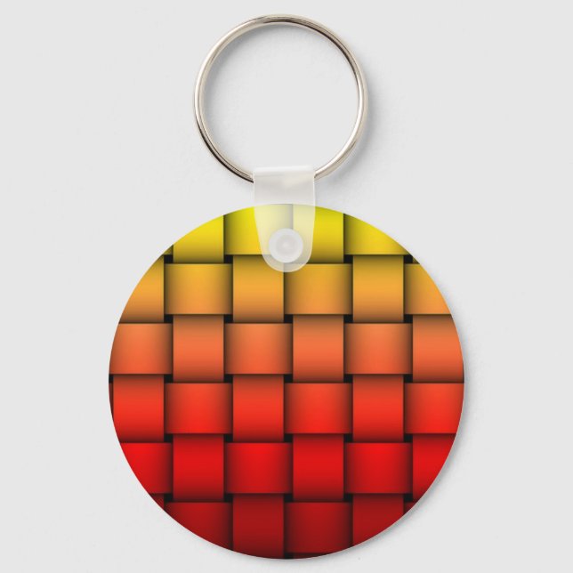Fire Plaid Happy Birthday Key Ring (Front)