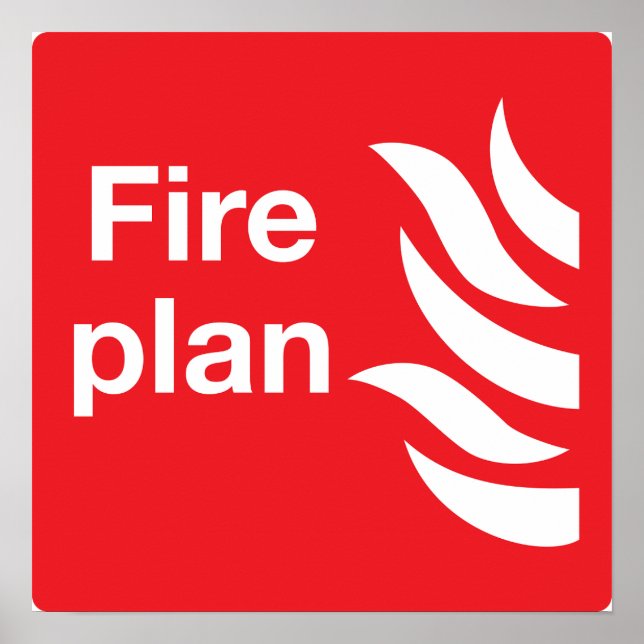 Fire Plan Sign Poster (Front)