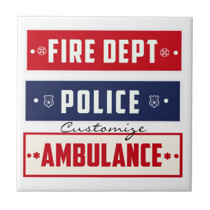 Fire Police Ambulance Thunder_Cove Ceramic Tile