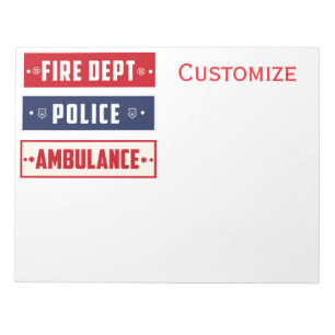 Fire Police Ambulance Thunder_Cove Notepad