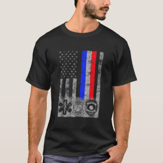 Fire Police Emt First Responder Flag T-Shirt