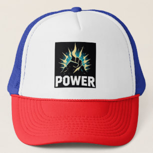 FIRE POWER: Bold Energy Graphic Design Trucker Hat