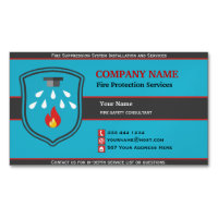 Fire Protection Shield Magnetic Business Card
