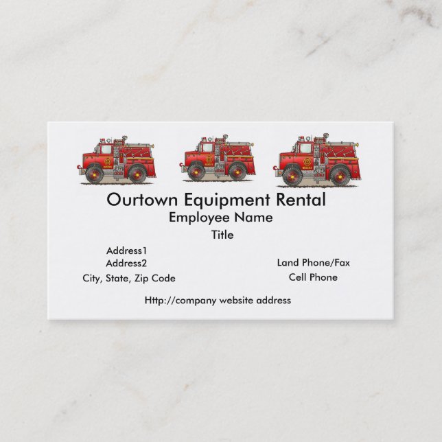 Fire Pumper Rescue Truck Business Card (Front)