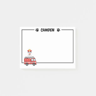 Fire Pup And His Fire Truck Post-It® Notes 4" x 3"
