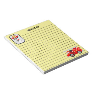 Fire Pup And His Firetruck 5.5" x 6" Notepad