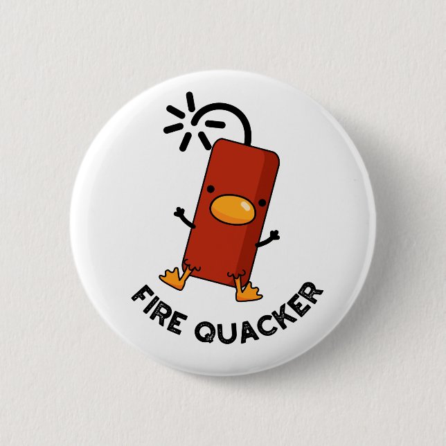 Fire Quacker Funny Fireworks Pun  6 Cm Round Badge (Front)