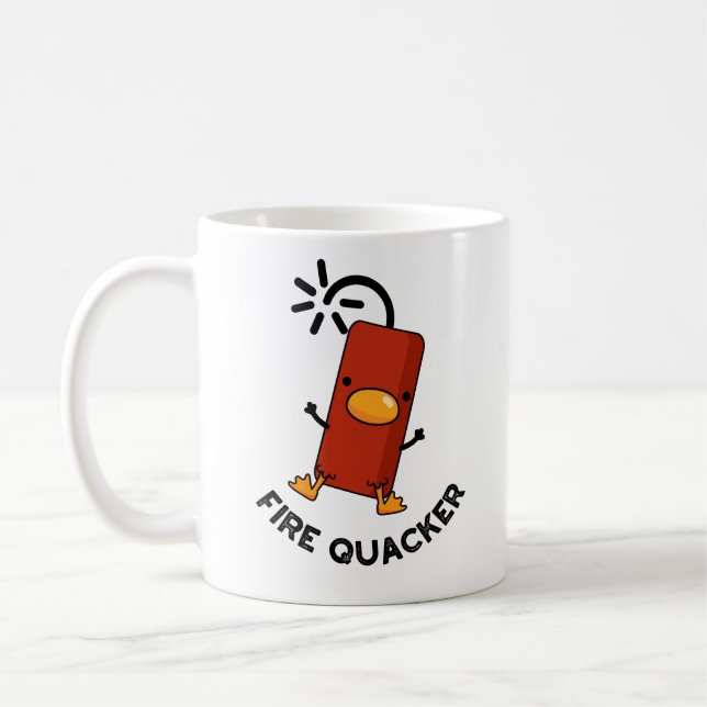 Fire Quacker Funny Fireworks Pun  Coffee Mug (Left)