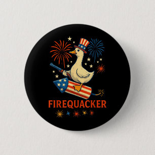Fire Quacker Funny Meme Goose Fireworks America 6 Cm Round Badge
